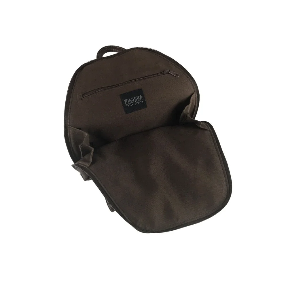 Wilsons Leather Pelle Studio Backpack Womens‎ Brown Inner Pocket Size Medium
